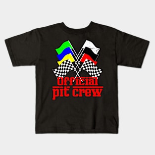 Pit Crew Race Car Party Car Racing Coloured Checkered Flag Racing, Tuner Mechanic Car Lover Enthusiast Gift Idea Kids T-Shirt